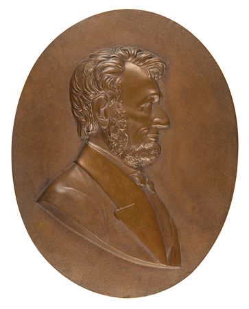 Lot #109 Abraham Lincoln Portrait Plaque by the Metallic Compress Casting Co. of Boston - Image 1