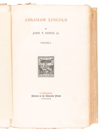Lot #113 Abraham Lincoln: Two-Volume Ltd. Ed. Biography by John T. Morse, Jr. - Image 2