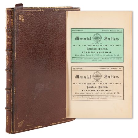 Lot #111 Abraham Lincoln: Eulogy by Charles Sumner, Extra-Illustrated with Tickets, Program, and Letters - Image 1