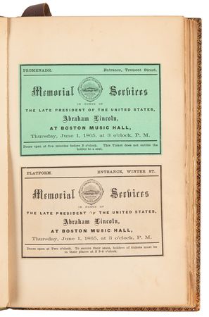 Lot #111 Abraham Lincoln: Eulogy by Charles Sumner, Extra-Illustrated with Tickets, Program, and Letters - Image 5