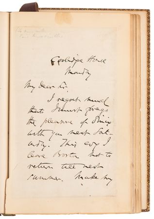 Lot #111 Abraham Lincoln: Eulogy by Charles Sumner, Extra-Illustrated with Tickets, Program, and Letters - Image 7