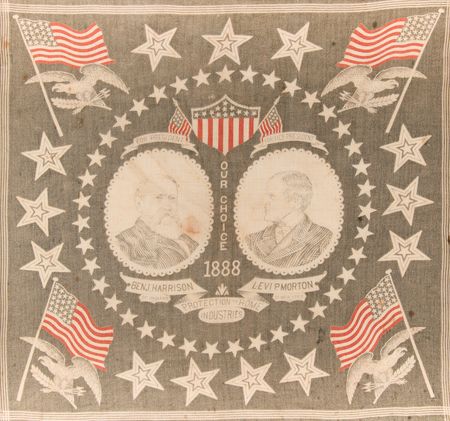 Lot #94 Benjamin Harrison and Levi P. Morton 1888 Campaign Bandana - Image 2