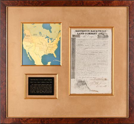 Lot #281 Galveston Bay and Texas Land Company Scrip Certificate - Image 1
