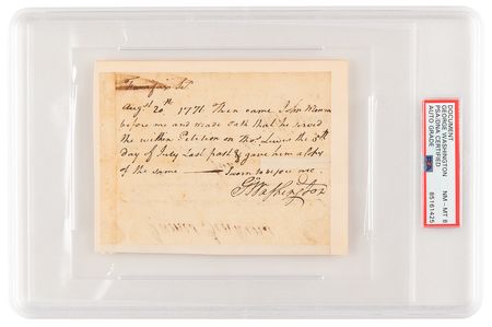 Lot #1 George Washington Document Signed - PSA NM-MT 8 - Image 2