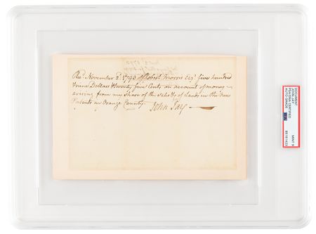 Lot #181 John Jay Document Signed, Dated to His