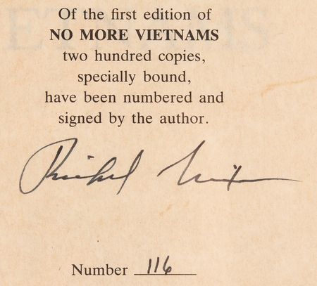 Lot #125 Richard Nixon Signed Ltd. Ed. Book - No More Vietnams - Image 2