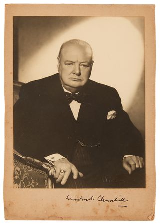 Lot #188 Winston Churchill Signed Photograph - Image 1