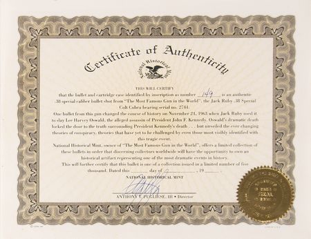 Lot #238 Jack Ruby: Bullet Fired From the Gun that Shot Oswald - Image 8