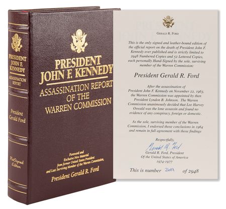 Lot #75 Gerald Ford Signed Limited Edition Book - President John F. Kennedy: Assassination Report of the Warren Commission - Image 1