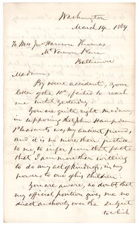 Lot #250 Edward Bates Autograph Letter Signed - Image 1