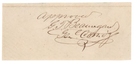 Lot #423 P. G. T. Beauregard Signature - Image 1