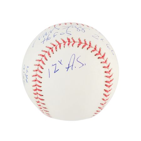 Lot #878 Wade Boggs Signed Baseball with Career Stats - Image 4