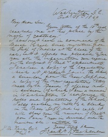 Lot #425 Franklin Buchanan Autograph Letter Signed - Image 1