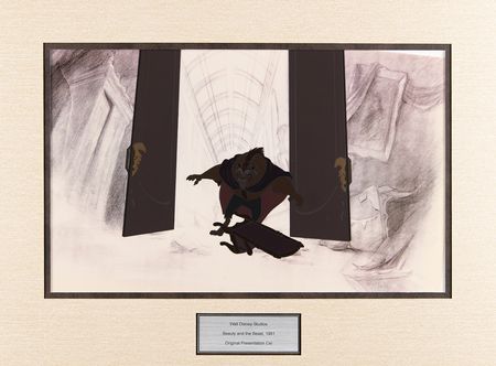 Lot #612 Beast presentation cel from Beauty and the Beast - From the Collection of Peter Schneider, the former President of Walt Disney Feature Animation - Image 1