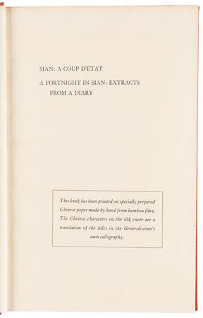 Lot #263 Madame Chiang Kai-shek Signed Book - Sian: A Coup d'Etat - Image 5