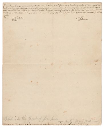 Lot #280 Frederick the Great Letter Signed - Image 1