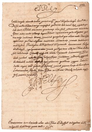 Lot #307 King Philip II Letter Signed - Image 1