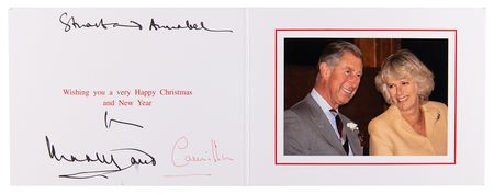 Lot #302 King Charles III and Camilla, Queen Consort Signed Christmas Card - Image 1
