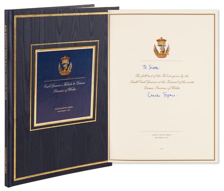 Lot #337 Princess Diana: Earl Charles Spencer Signed Book - Tribute to Diana Princess of Wales - Image 1