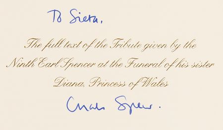 Lot #337 Princess Diana: Earl Charles Spencer Signed Book - Tribute to Diana Princess of Wales - Image 2