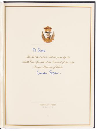 Lot #337 Princess Diana: Earl Charles Spencer Signed Book - Tribute to Diana Princess of Wales - Image 4