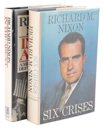 Lot #130 Richard Nixon (2) Signed Books - In the Arena and Six Crises - Image 1