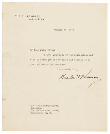 Lot #98 Herbert Hoover (2) Signed Items - Book and Typed Presidential Letter - Image 5
