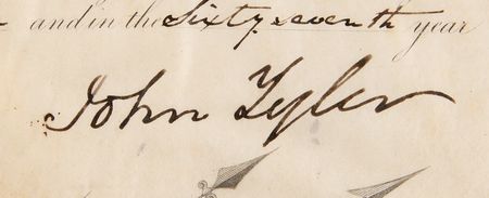 Lot #166 John Tyler Document Signed as President - Image 2