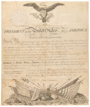 Lot #5 James Madison Document Signed as President - 1812 Commission for an Artillerist - Image 1