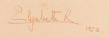 Lot #201 Queen Elizabeth II Oversized Photograph Signed in the First Year of Her Reign - Image 2