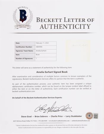 Lot #513 Amelia Earhart Signed Book - The Fun of It - Image 6