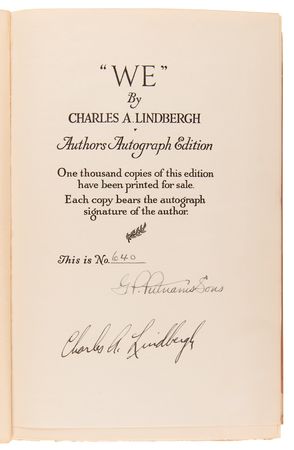 Lot #515 Charles Lindbergh Signed Limited Edition Book - 'WE' - Image 4