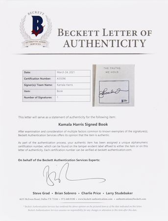 Lot #89 Kamala Harris Signed Book - The Truths We Hold - Image 5