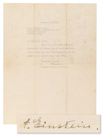 Lot #218 Albert Einstein Typed Letter Signed - Image 1