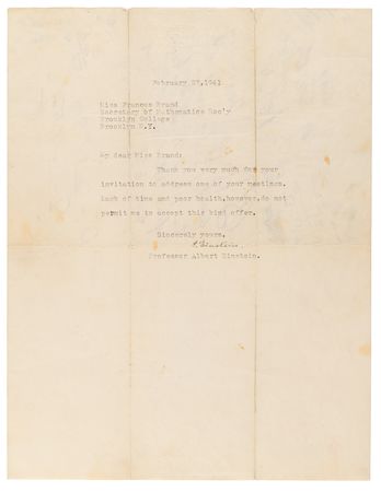 Lot #218 Albert Einstein Typed Letter Signed - Image 2