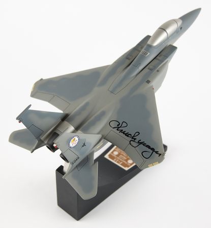 Lot #528 Chuck Yeager Signed McDonnell Douglas F-15 Eagle Model - Image 1