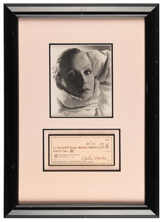 Lot #759 Greta Garbo Signed Check - Image 1