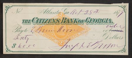 Lot #253 Joseph E. Brown Signed Check - Image 2