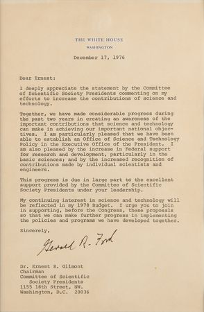 Lot #80 Gerald Ford Typed Letter Signed as President - Image 1