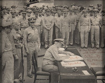Lot #456 Chester Nimitz Twice-Signed Photograph - Image 1
