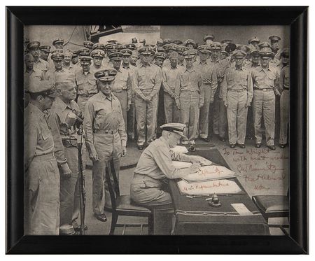 Lot #456 Chester Nimitz Twice-Signed Photograph - Image 2