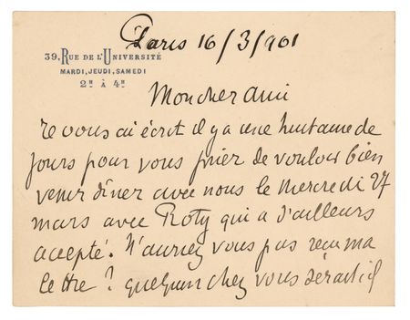 Lot #363 Georges Gilles de la Tourette Autograph Letter Signed - Image 1
