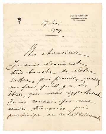 Lot #370 Felix Yusupov Autograph Letter Signed - Image 1