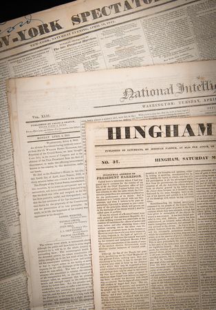 Lot #91 William Henry Harrison (3) Period Newspapers on the Presidential Inauguration and Funeral Services - Image 1