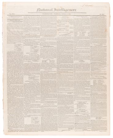 Lot #91 William Henry Harrison (3) Period Newspapers on the Presidential Inauguration and Funeral Services - Image 5