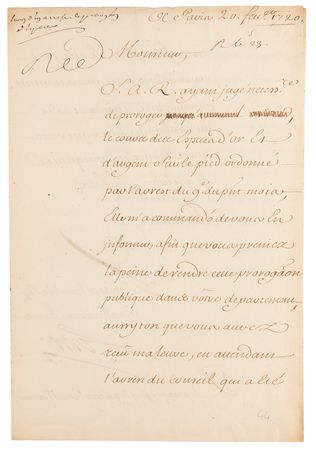 Lot #229 John Law Letter Signed - Image 1