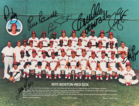 Lot #879 Boston Red Sox: 1975 Team (5) Signed Items Group Lot - Image 8