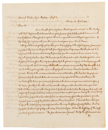 Lot #8 John Quincy Adams Autograph Letter Signed on War of 1812: 