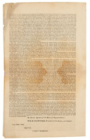 Lot #6 James Monroe Document Signed as Secretary of State, Giving Instructions for Engaging the Enemy - Image 4