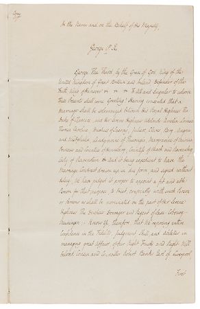 Lot #203 King George IV Document Signed on Marriage of William IV - Image 4
